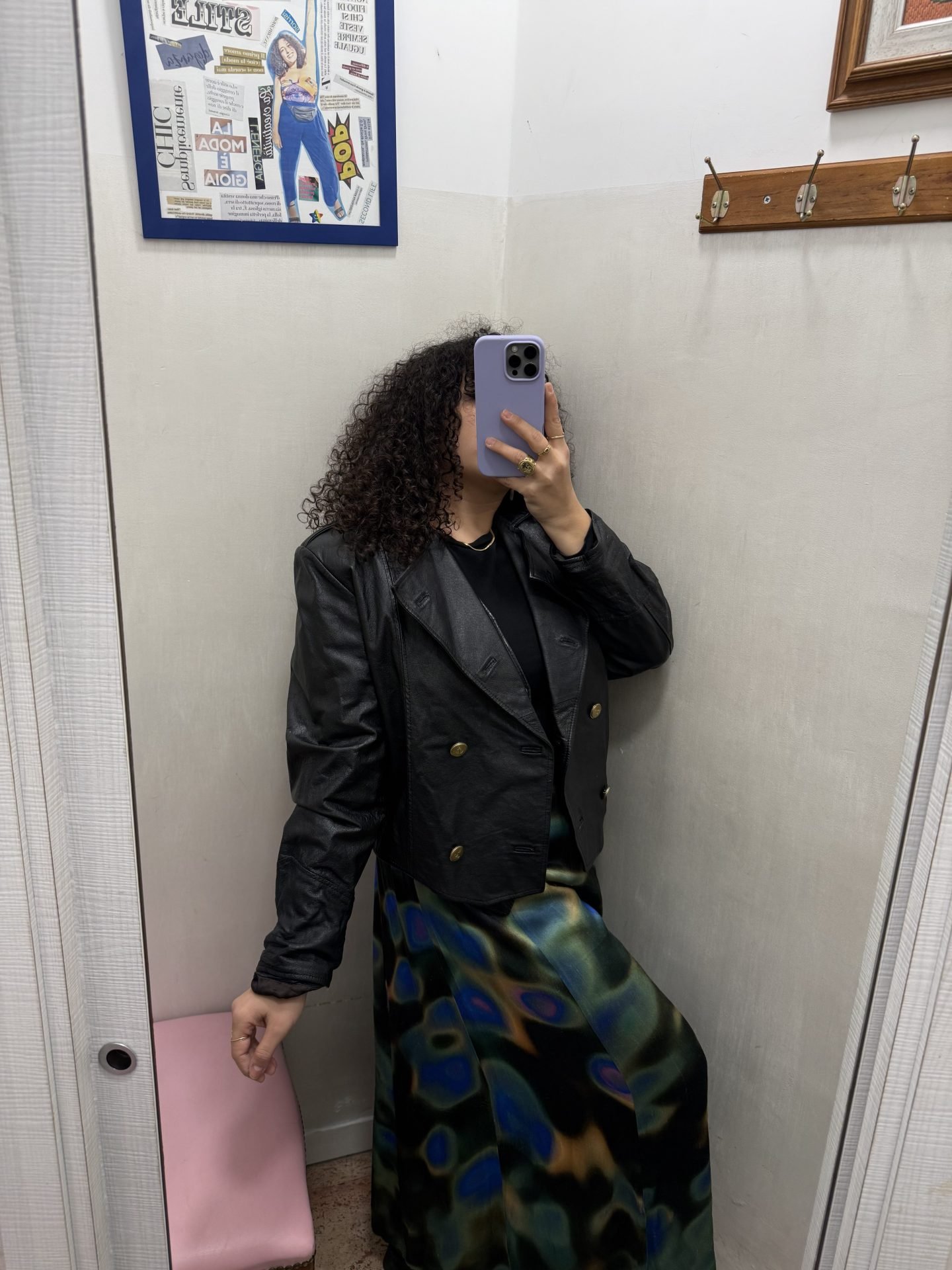 Giacca crop in pelle