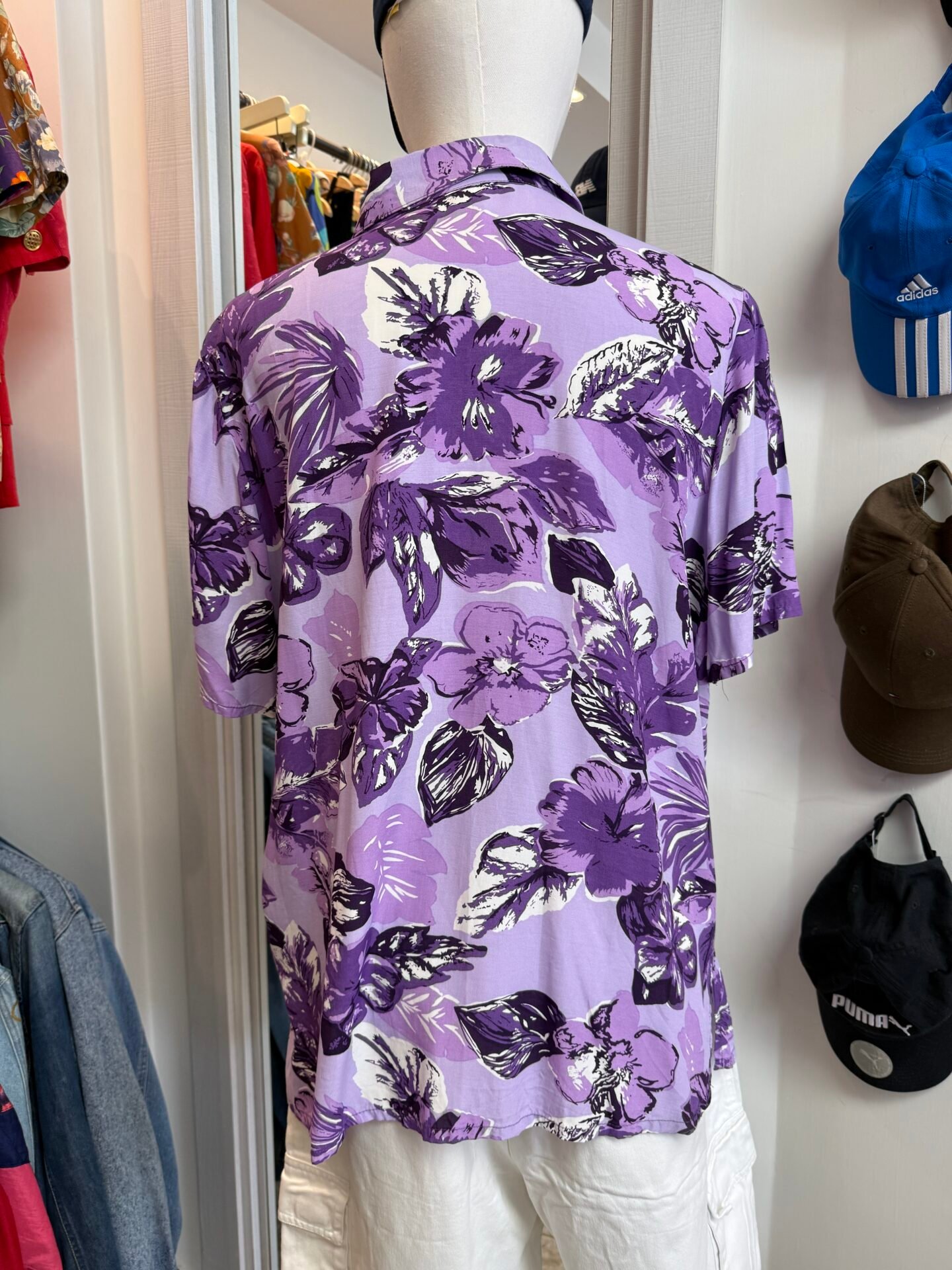 Camicia hawaiana viola L