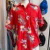 Camicia hawaiana rossa M