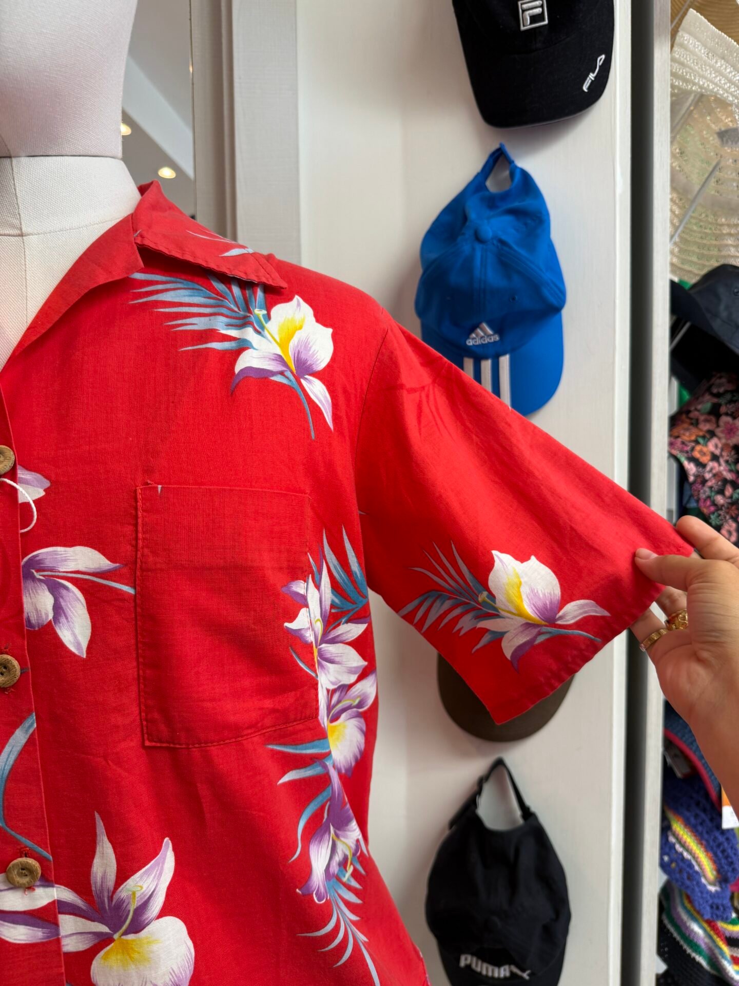 Camicia hawaiana rossa M