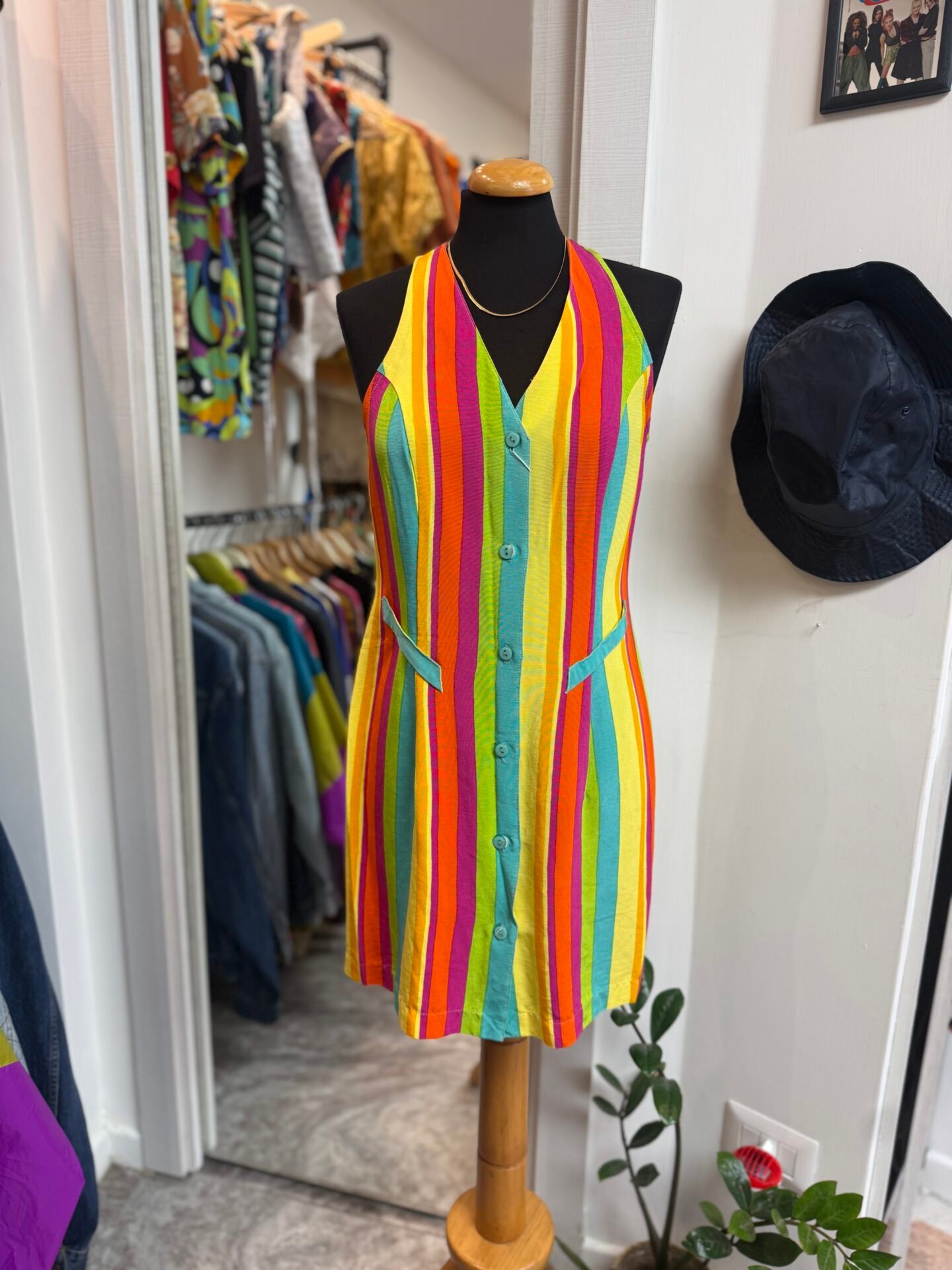 Vestito righe multicolor