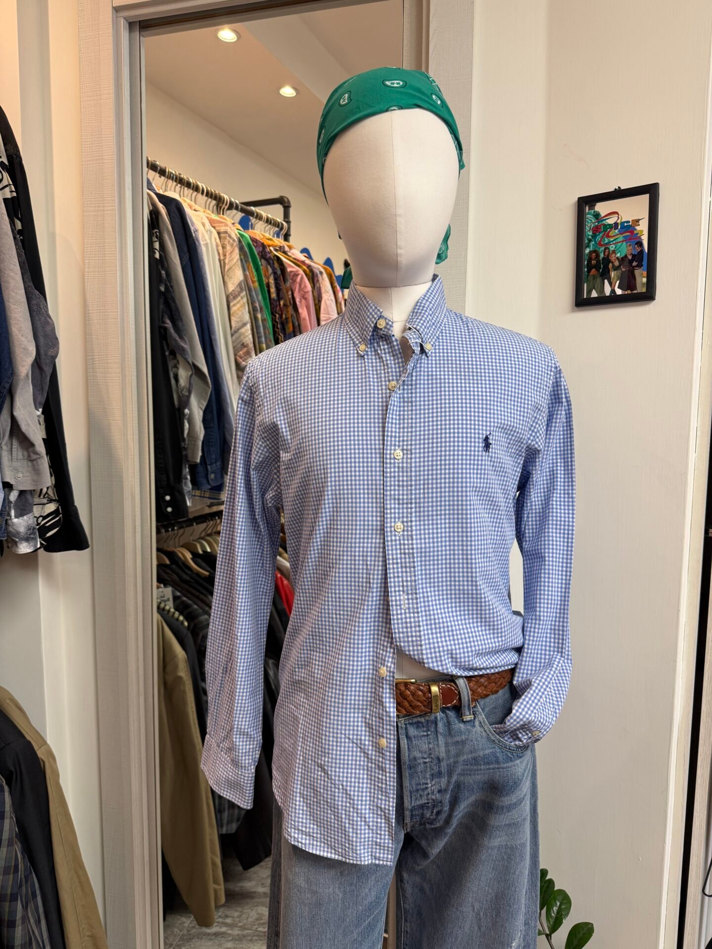 Camicia Ralph Lauren Vichy azzurra