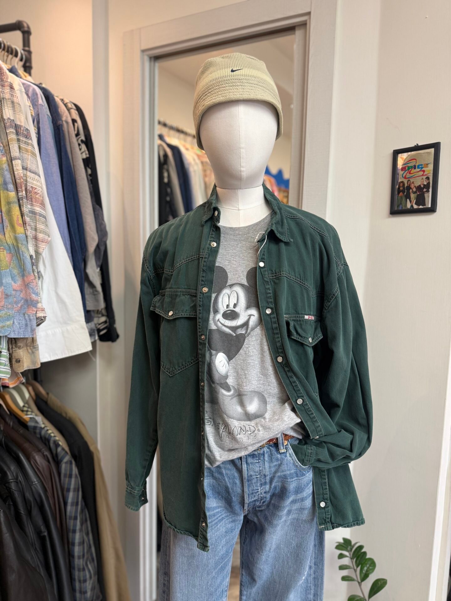 Camicia di jeans verde