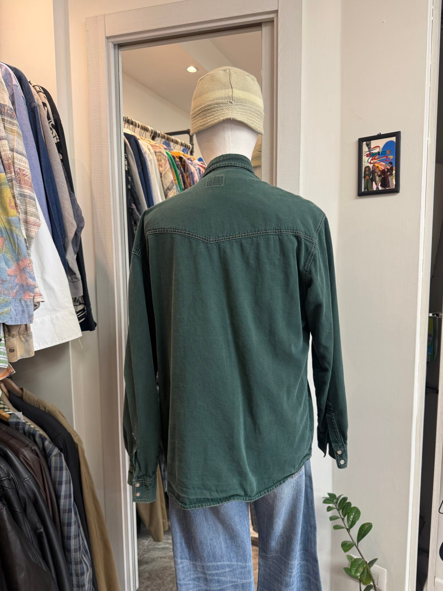 Camicia di jeans verde