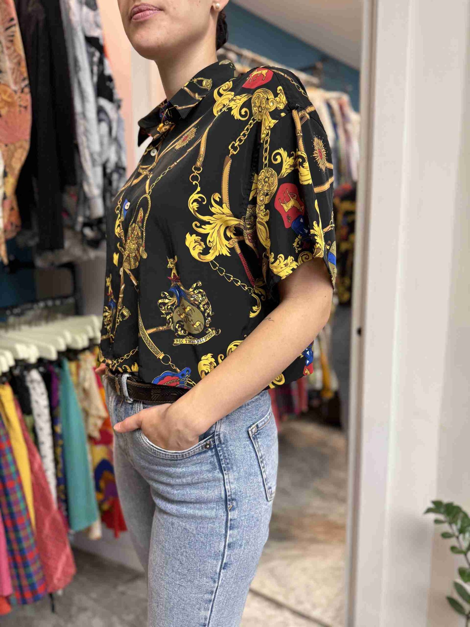 Camicia Crop barocca