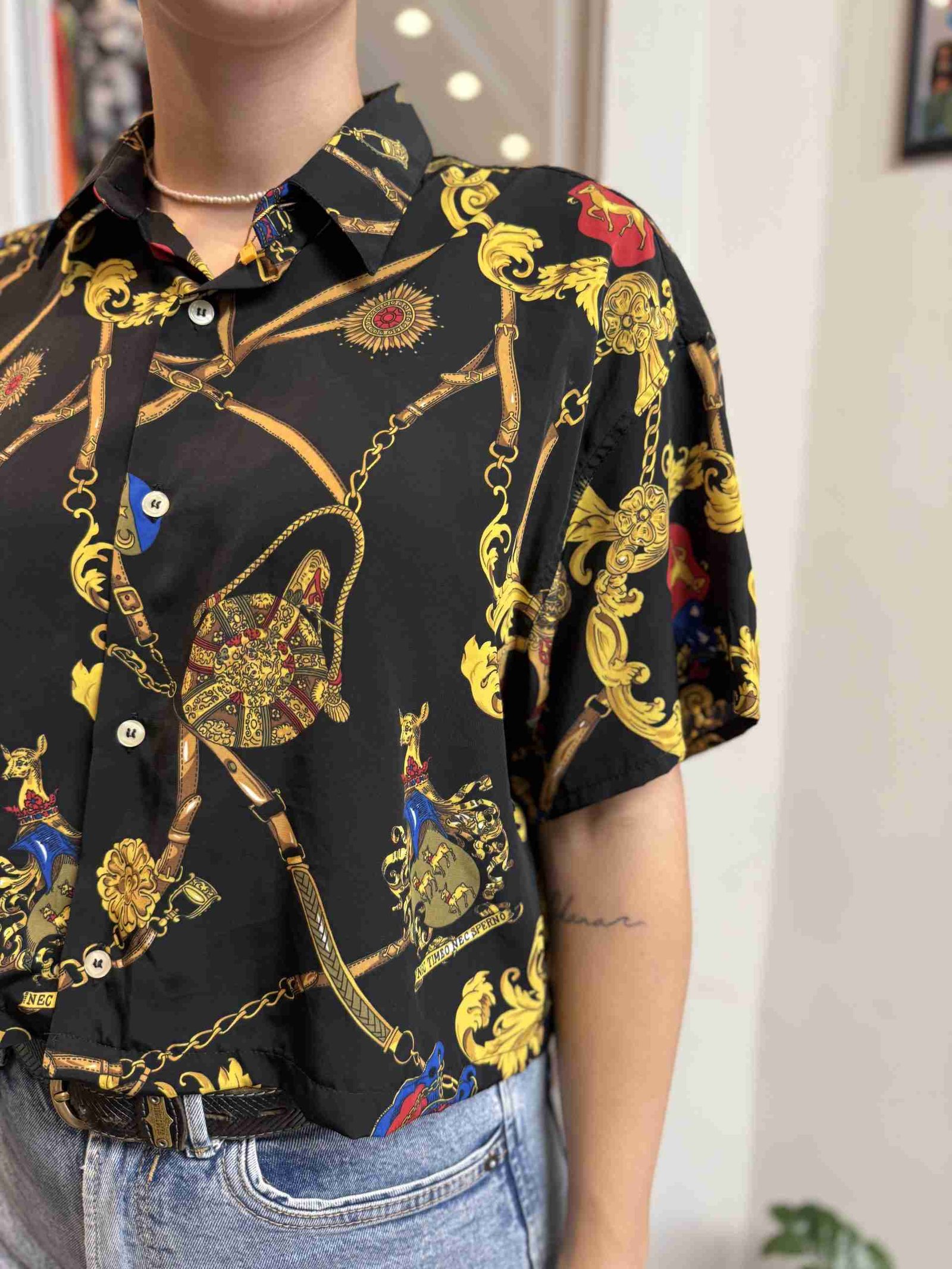 Camicia Crop barocca