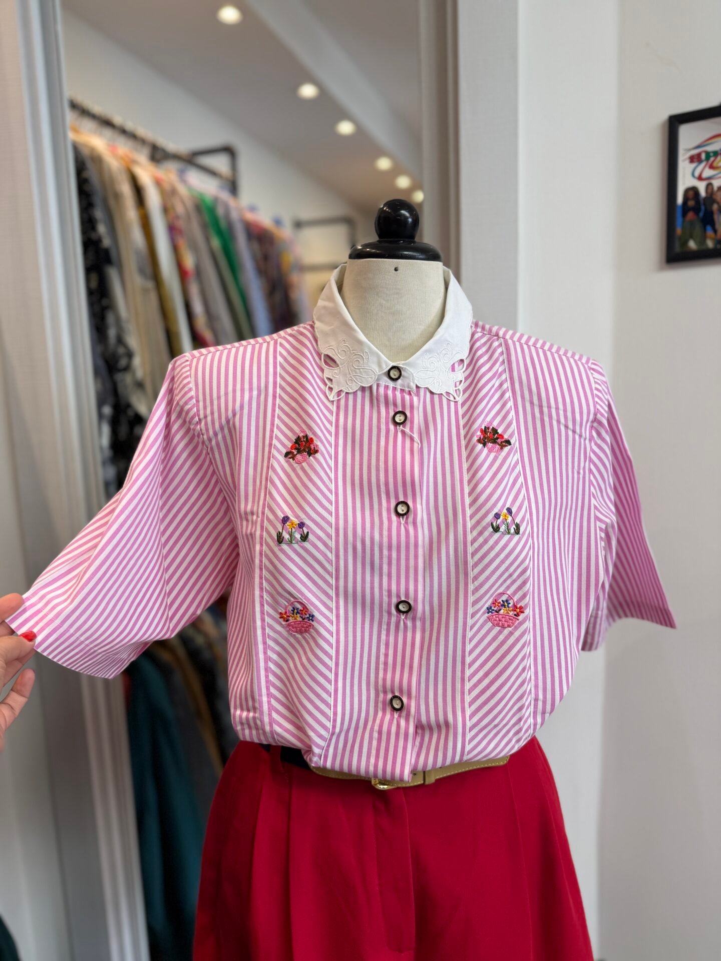 IMG_4729 Camicia fiori e righe rosa