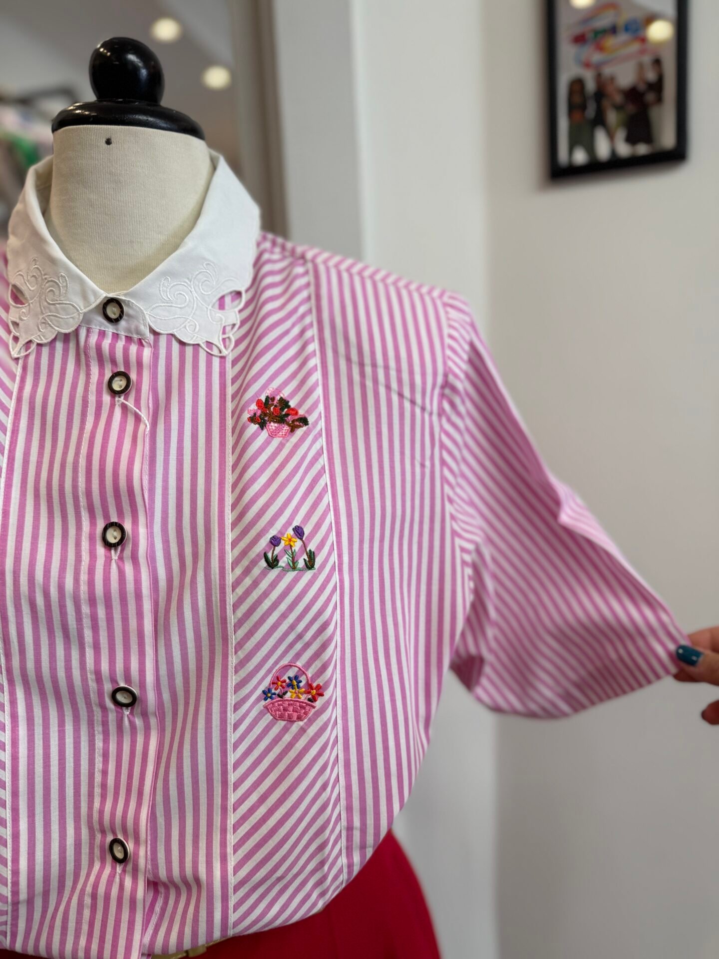 IMG_4730 Camicia fiori e righe rosa