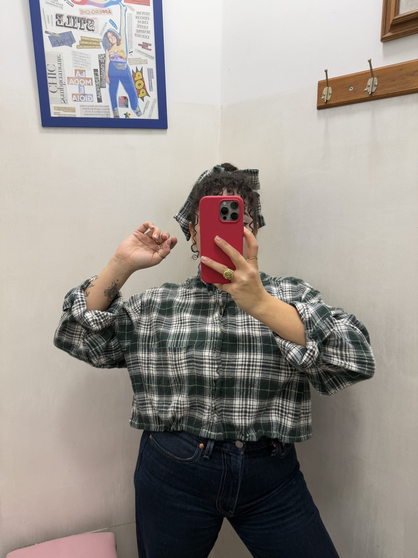 IMG_4831 Camicia tartan verde + fiocco