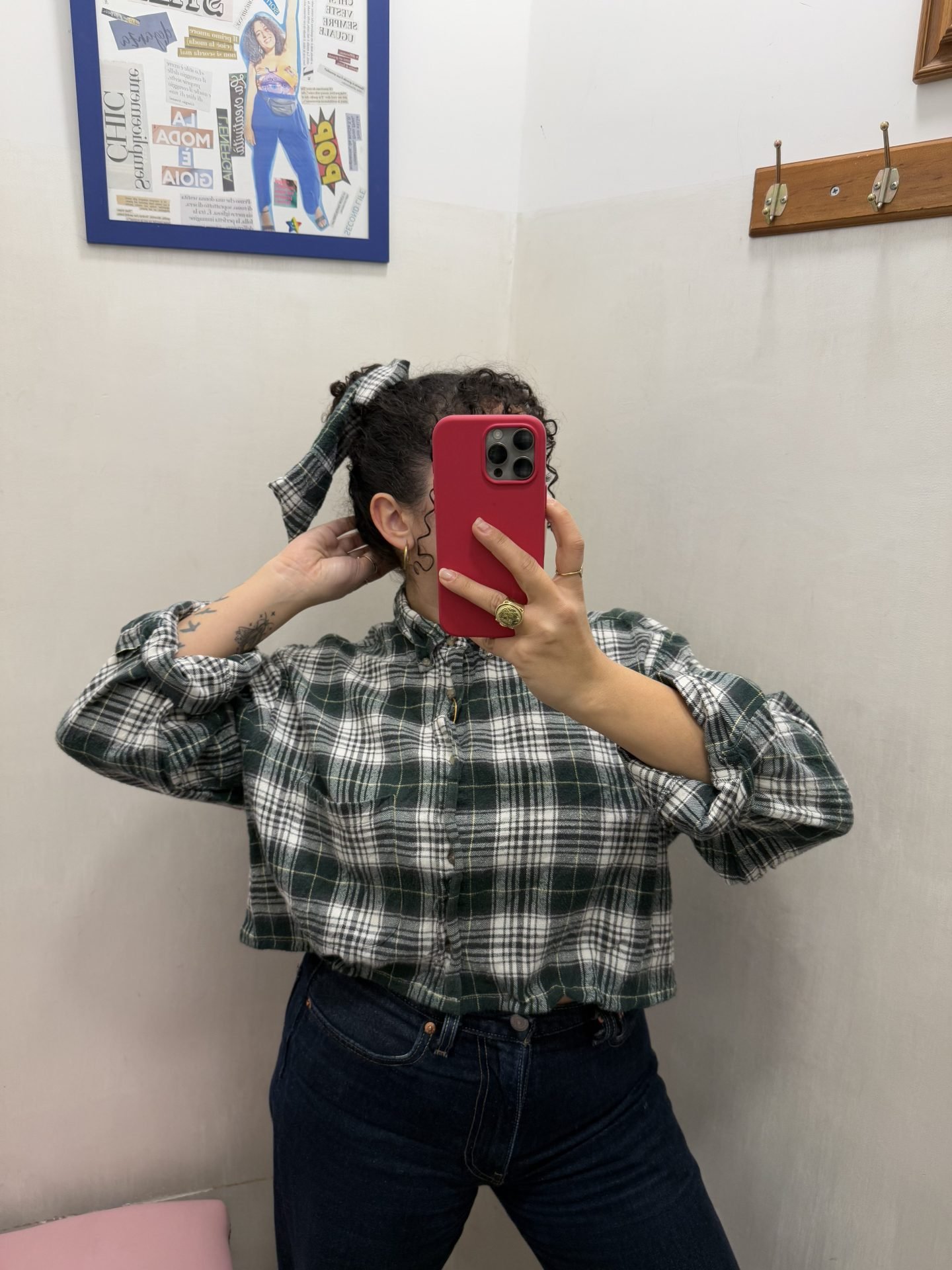 IMG_4832 Camicia tartan verde + fiocco