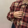 Camicia tartan crop + fiocco