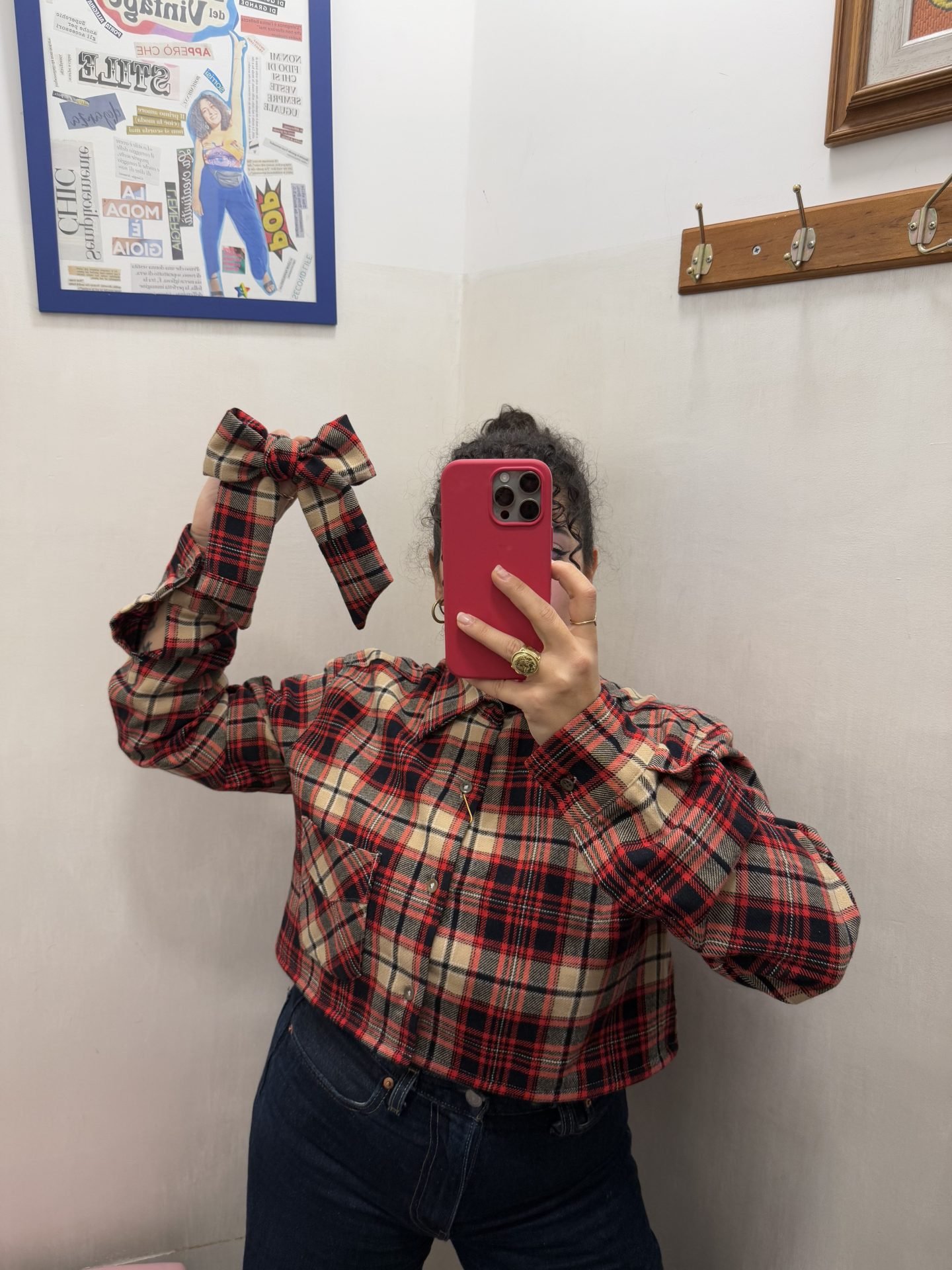 IMG_4849 Camicia tartan crop + fiocco