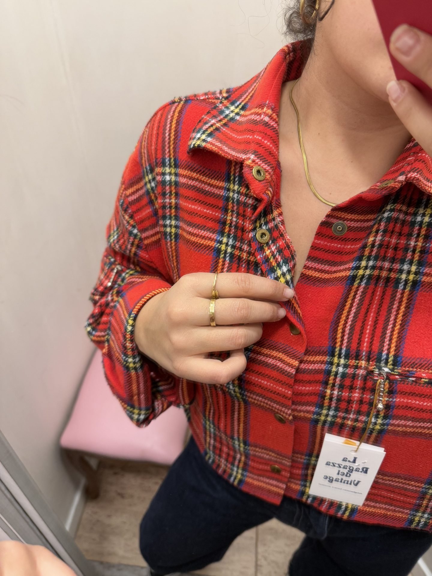 IMG_4855 Camicia tartan rossa + fiocco