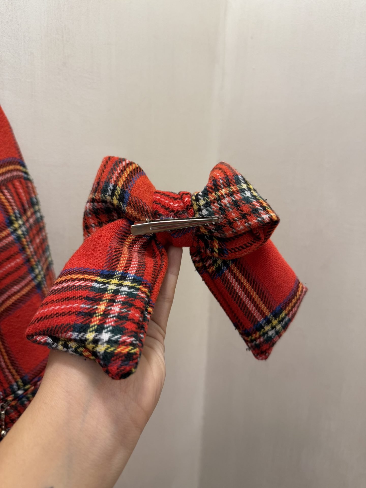 IMG_4879 Camicia tartan rossa + fiocco