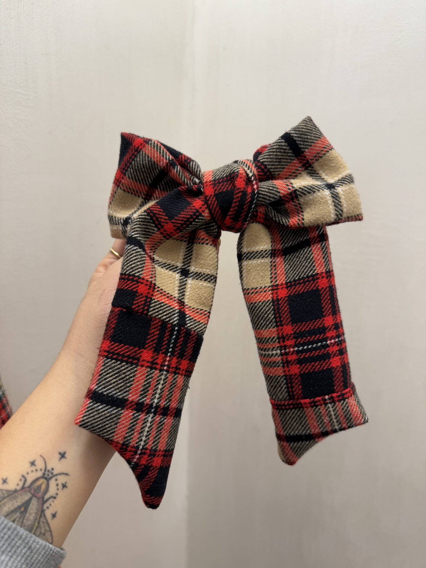 Camicia tartan crop + fiocco