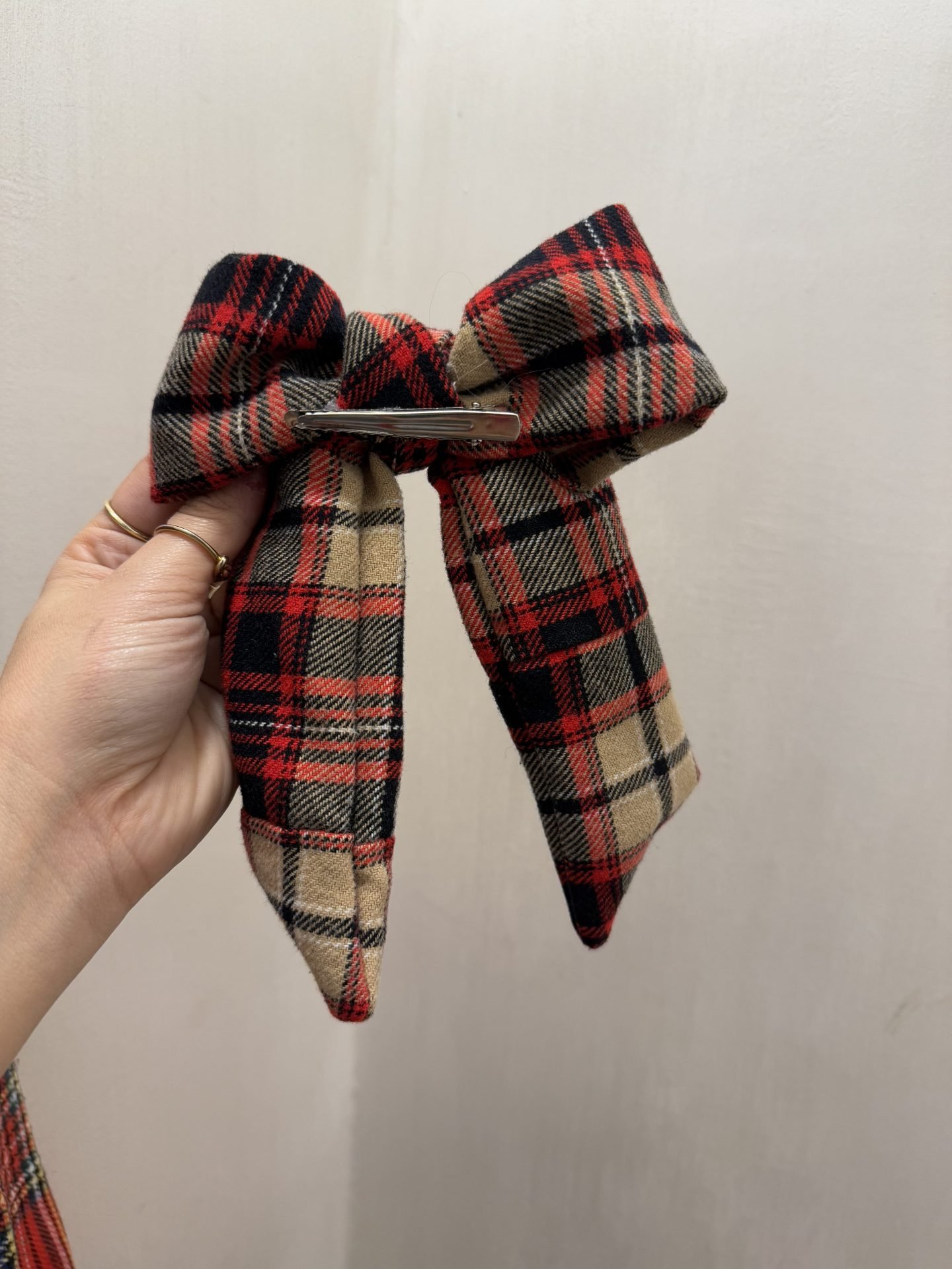 Camicia tartan crop + fiocco