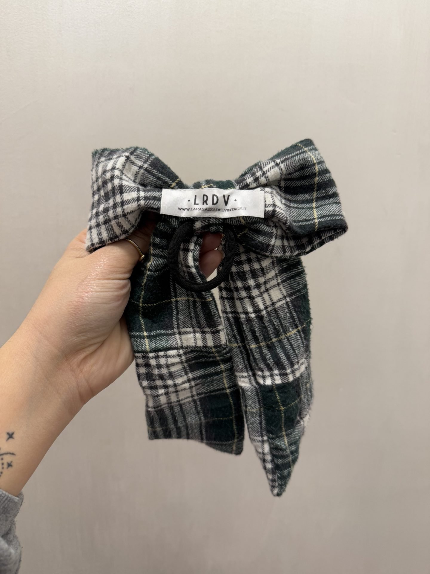 IMG_4883 Camicia tartan verde + fiocco