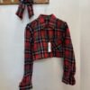 Camicia tartan crop + fiocco