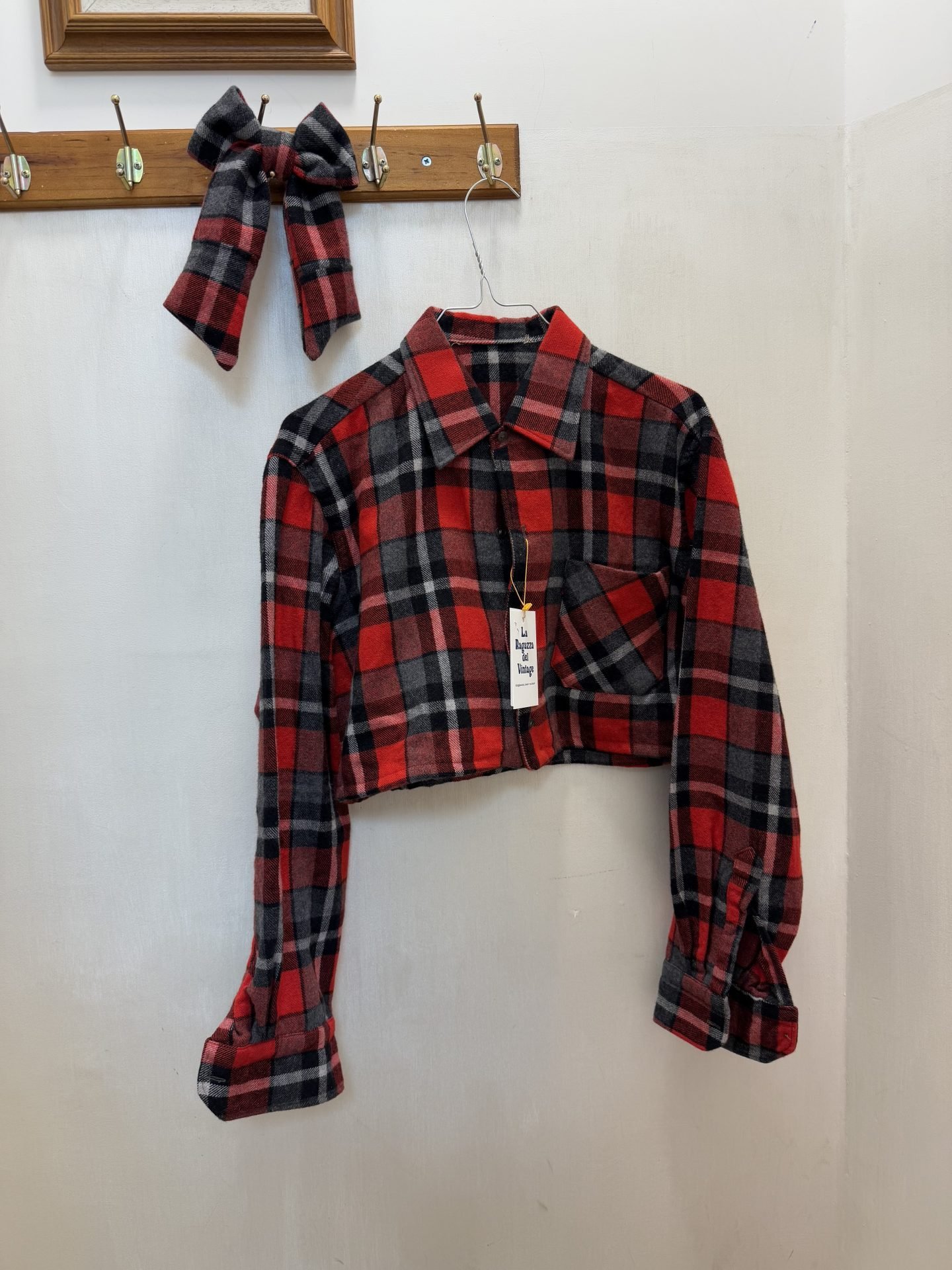 IMG_4930 Camicia tartan crop + fiocco