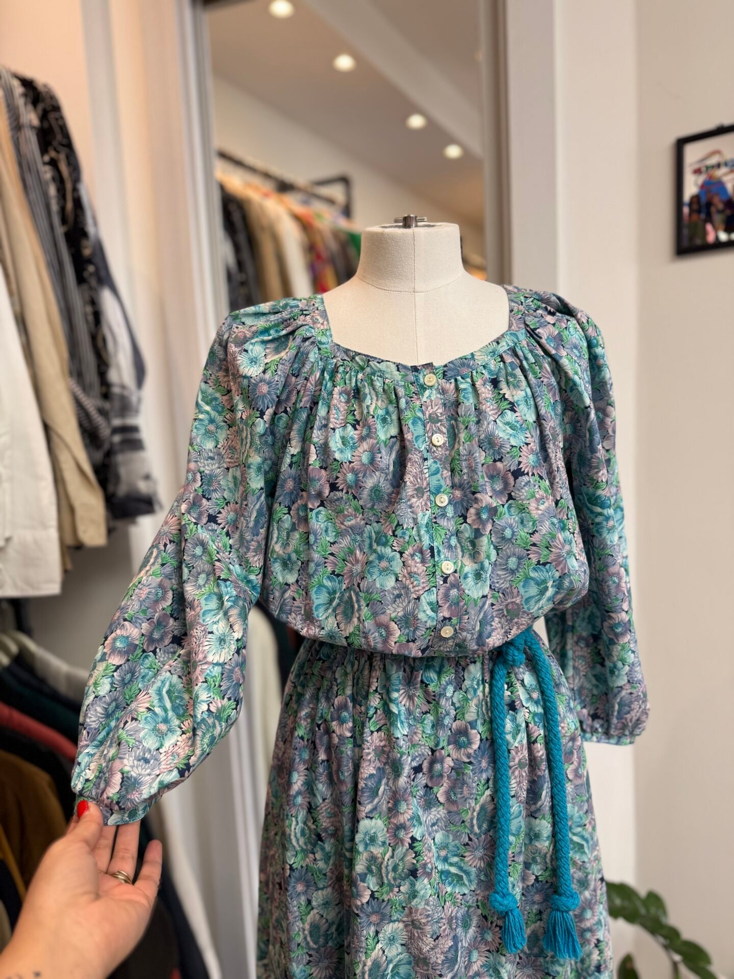 Vestito floreale azzurro