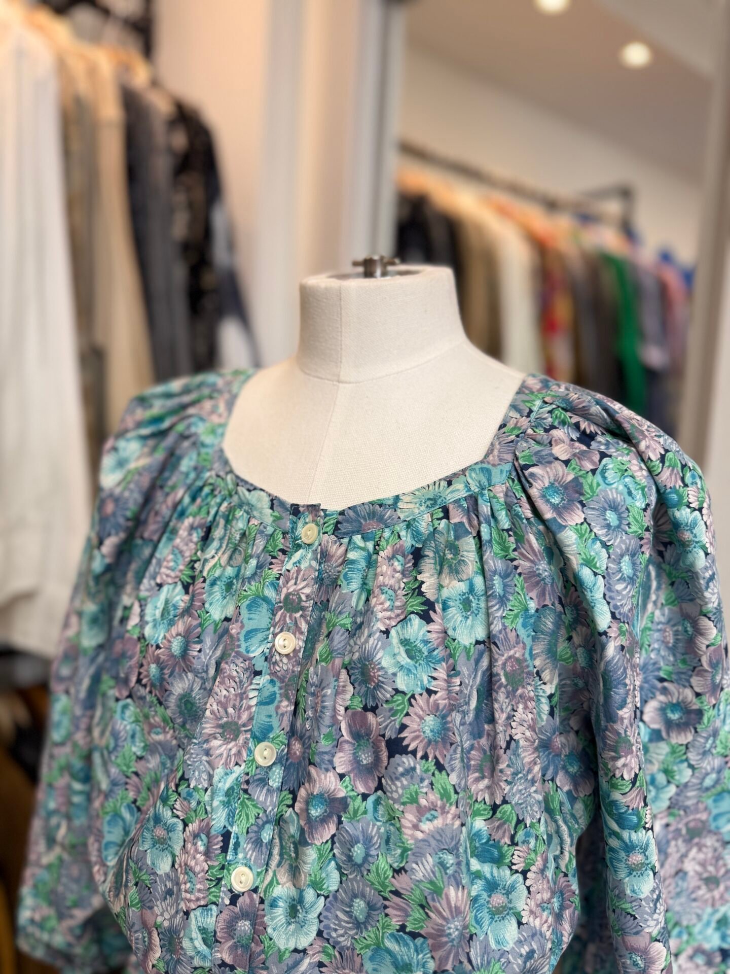 Vestito floreale azzurro