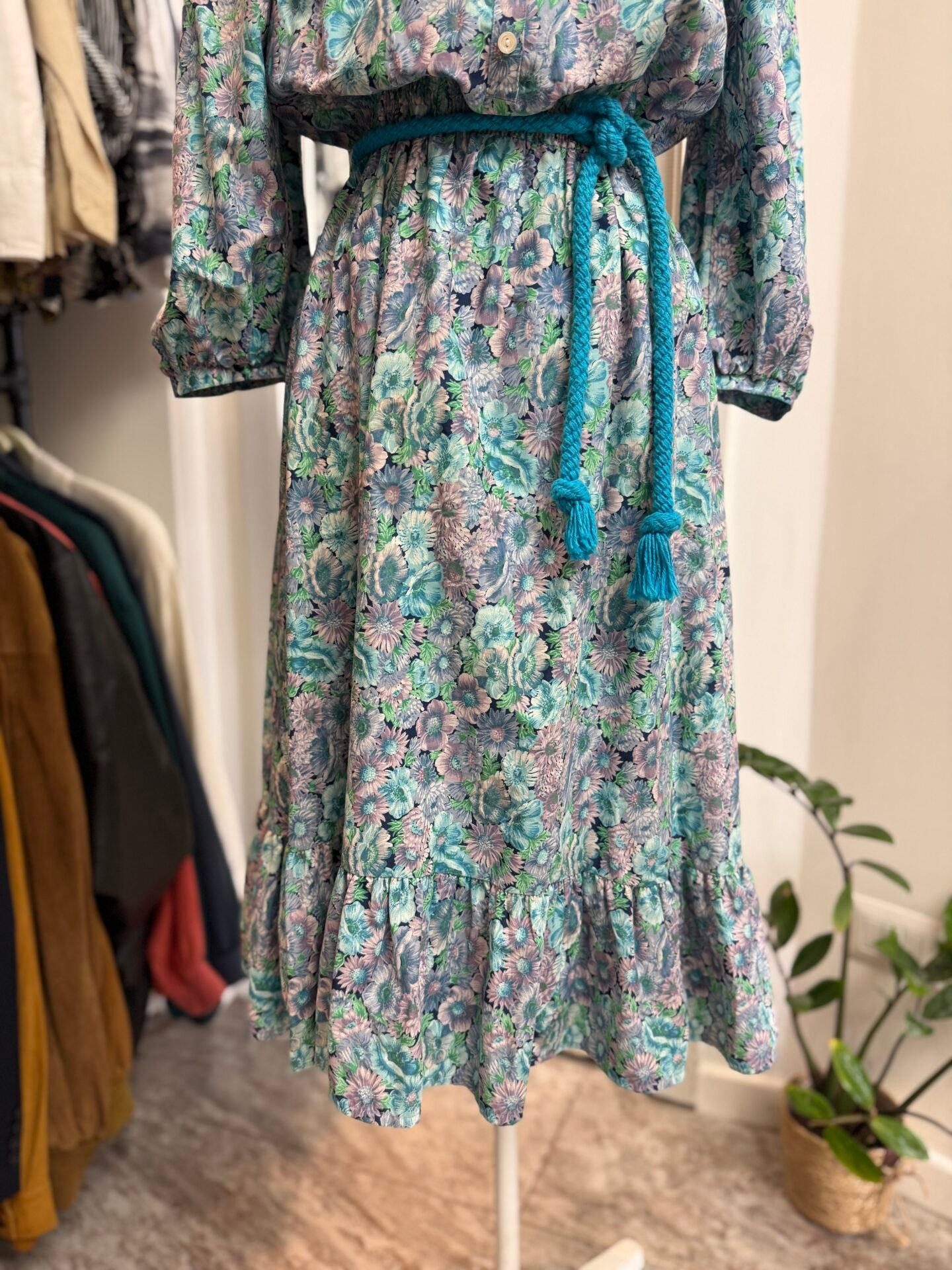 Vestito floreale azzurro