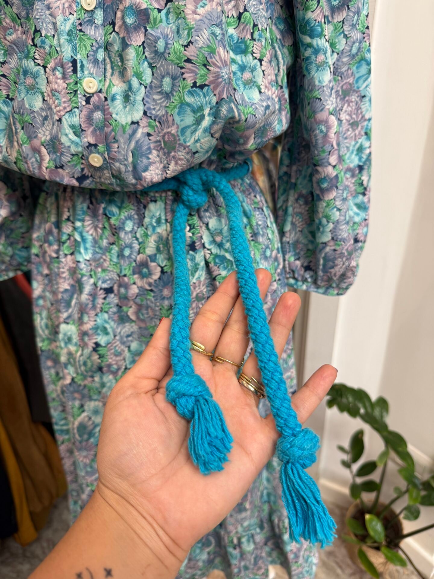 Vestito floreale azzurro