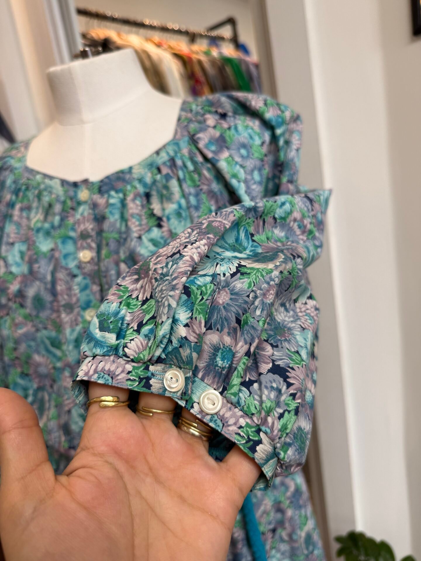 Vestito floreale azzurro