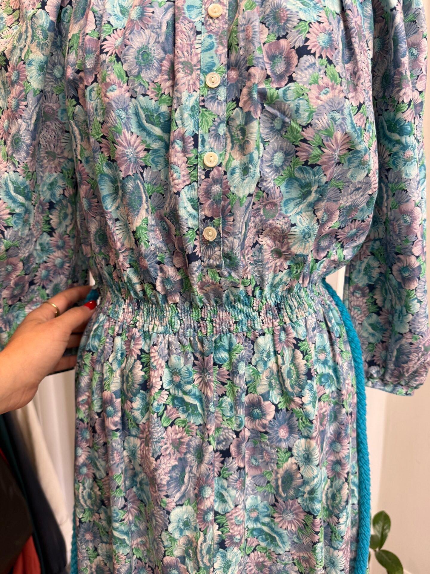 Vestito floreale azzurro