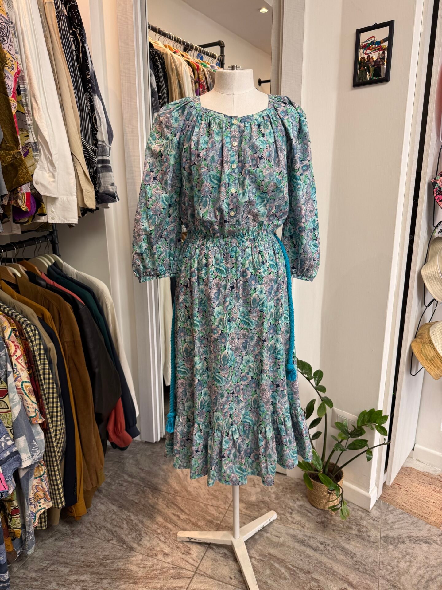 Vestito floreale azzurro