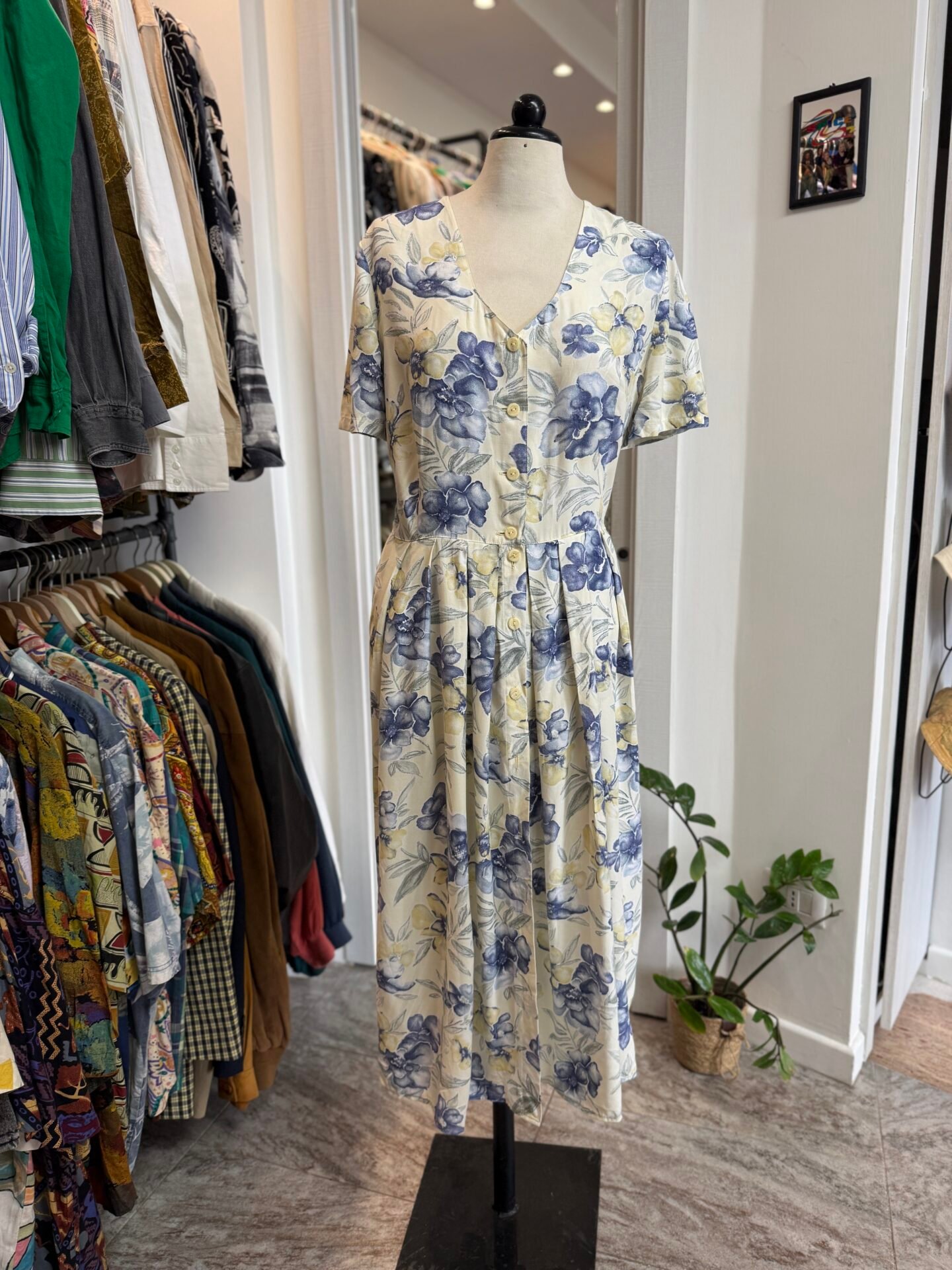 Vestito floreale vaniglia