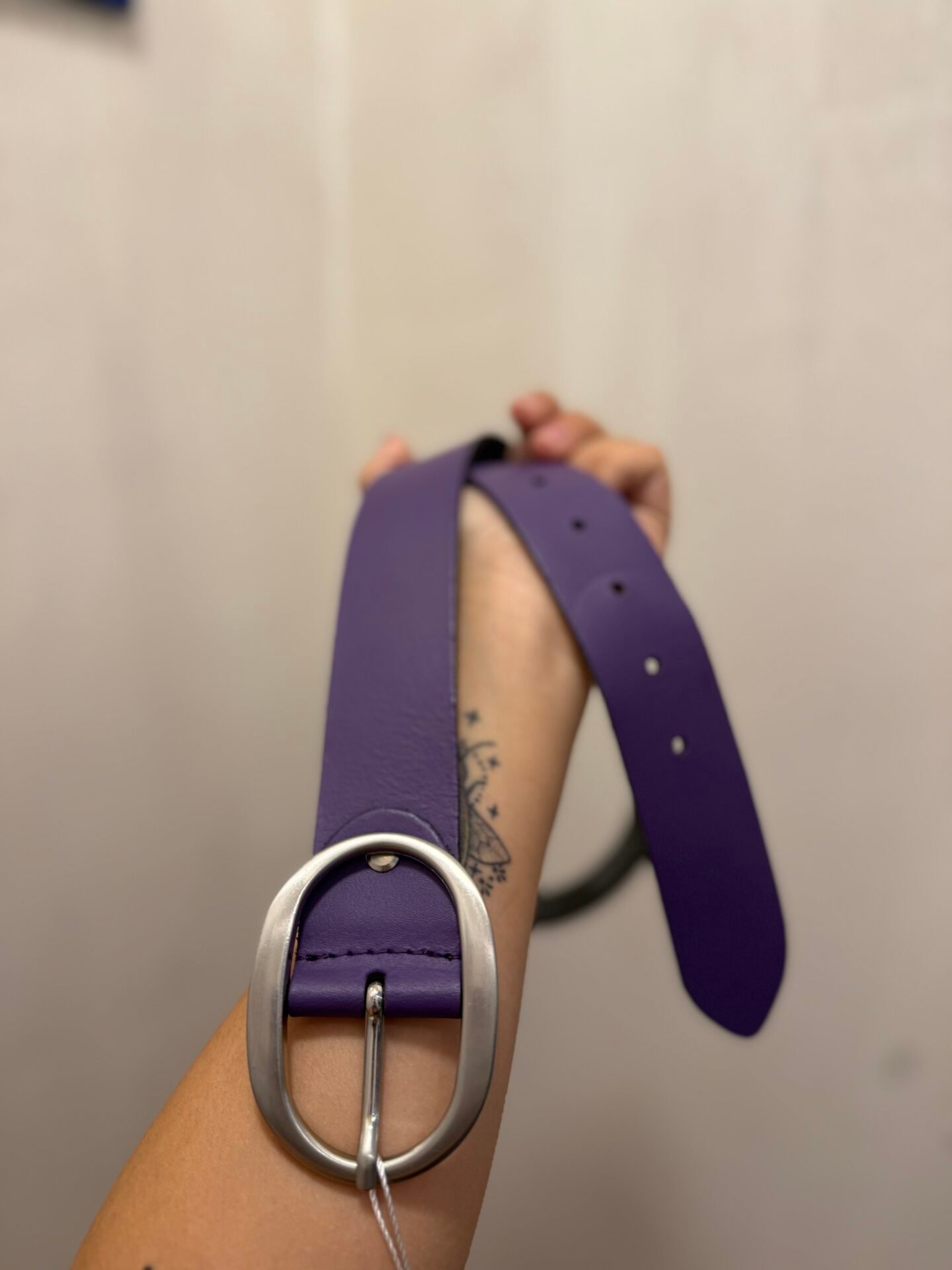 Cintura in pelle viola