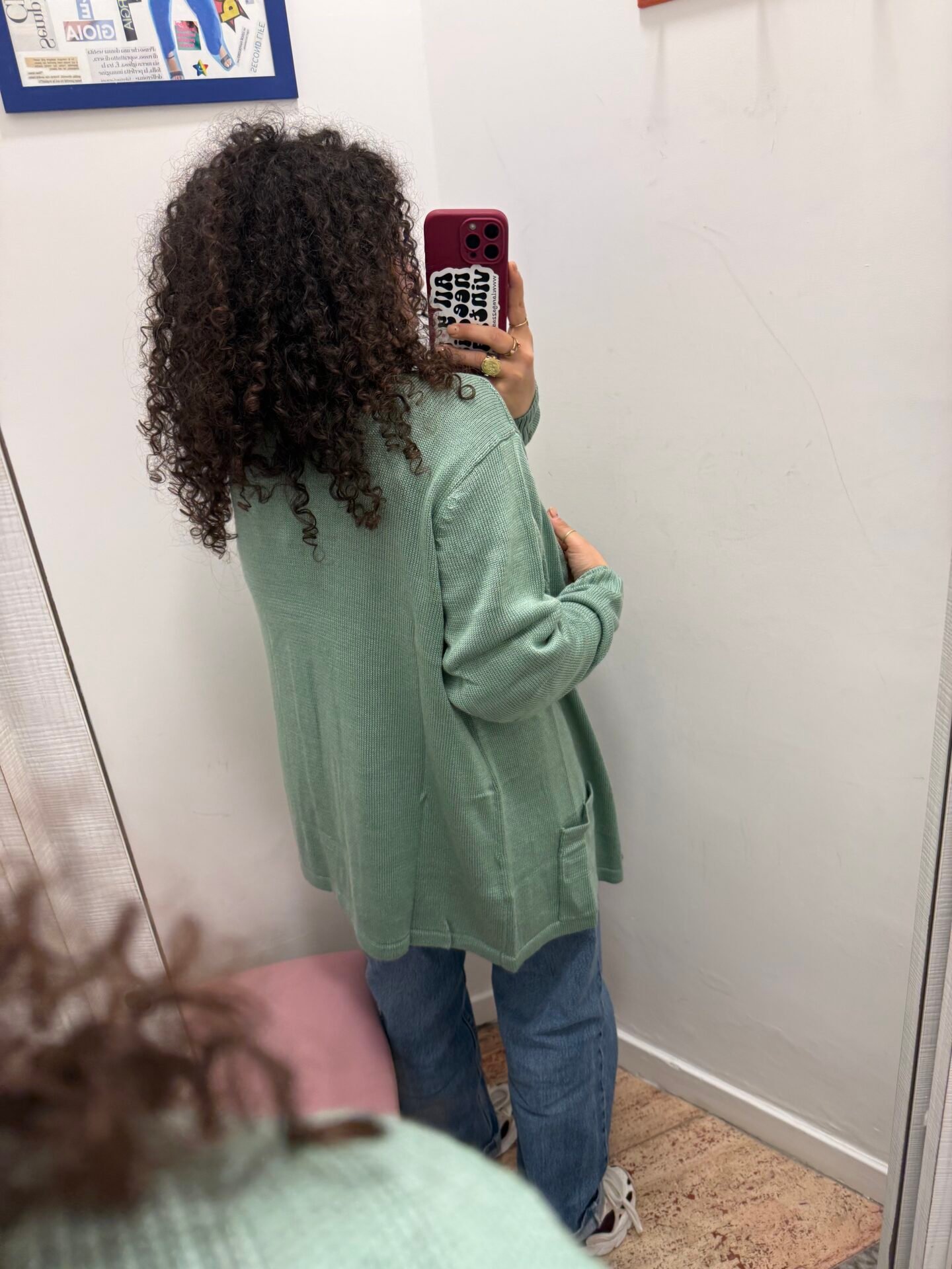 Cardigan verde acqua