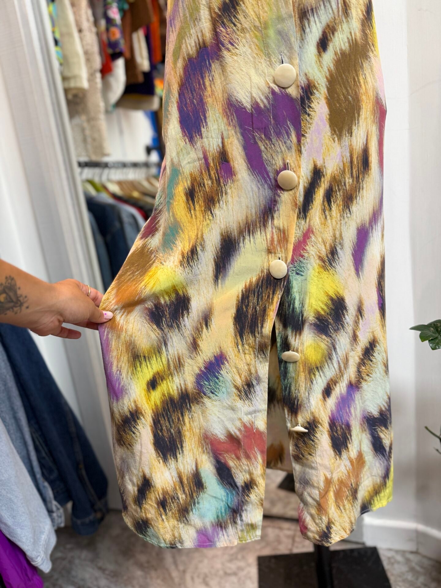 Vestito multicolor in seta