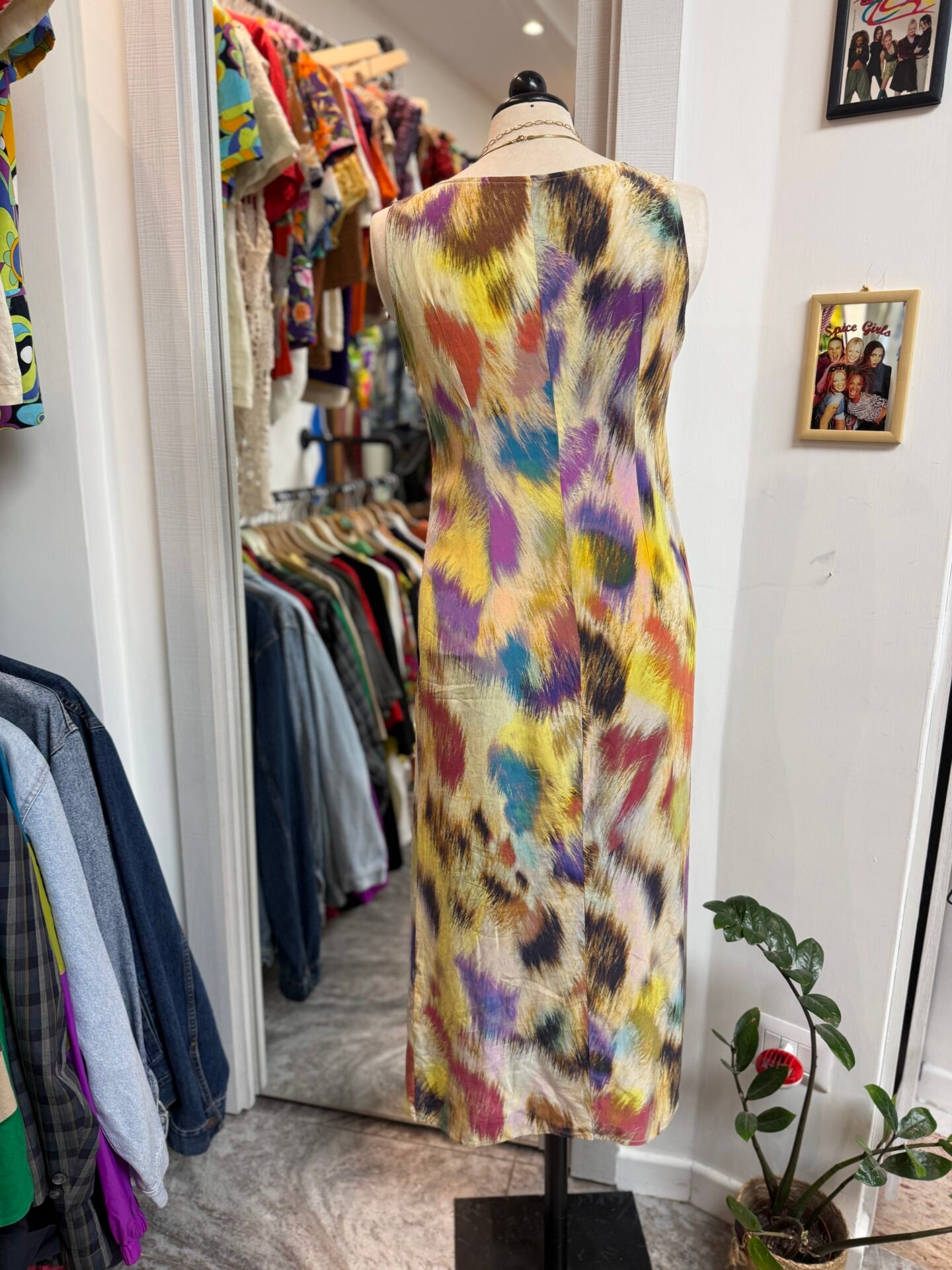 Vestito multicolor in seta