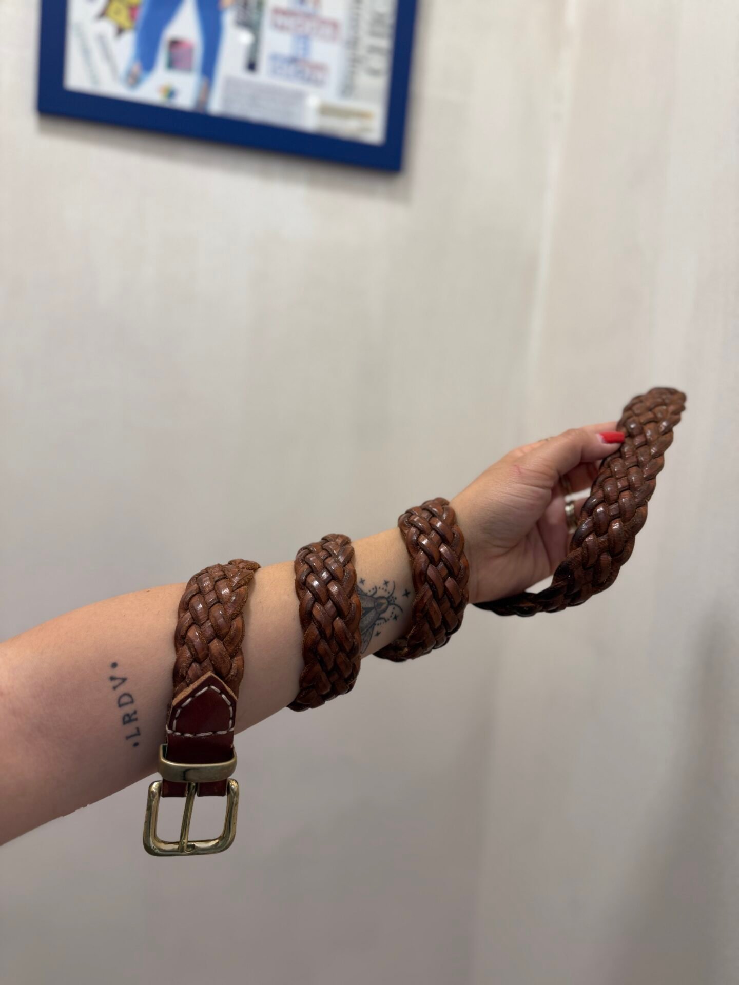 Cintura cuoio intrecciata