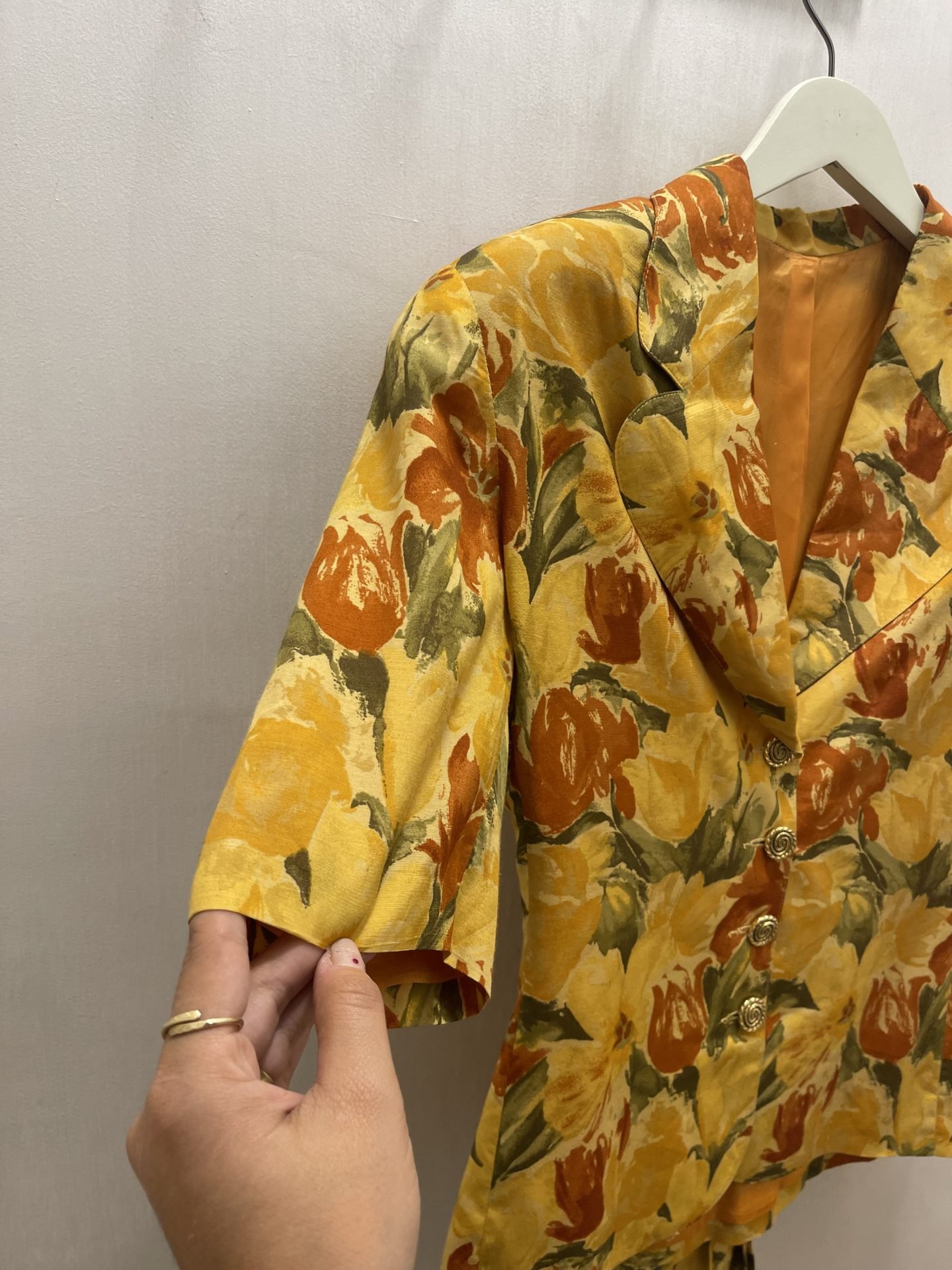 Blazer floreale ocra