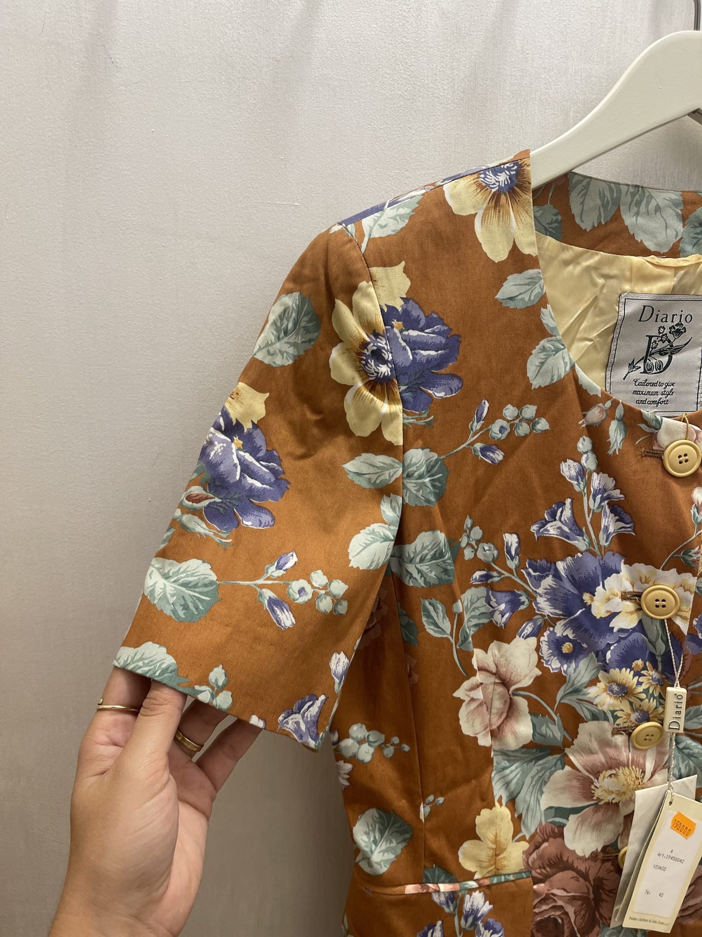 Blazer floreale marrone