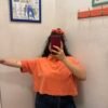 Polo Lacoste arancione crop + Scrunchies
