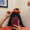 Polo Lacoste arancione crop + Scrunchies