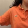 Polo Lacoste arancione crop + Scrunchies
