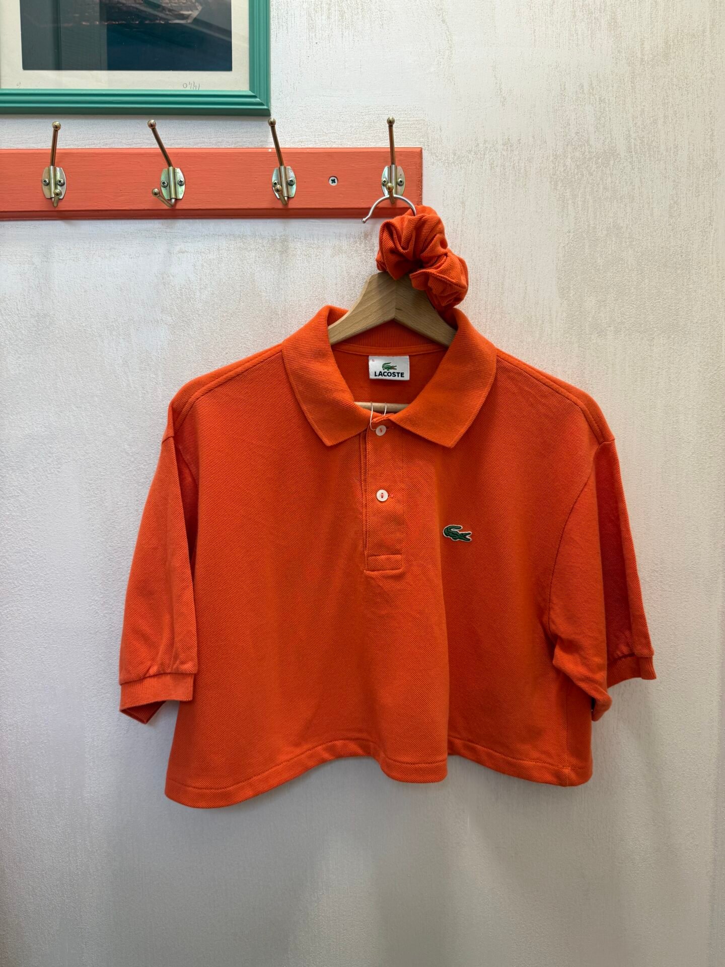 IMG_6121 Polo Lacoste arancione crop + Scrunchies