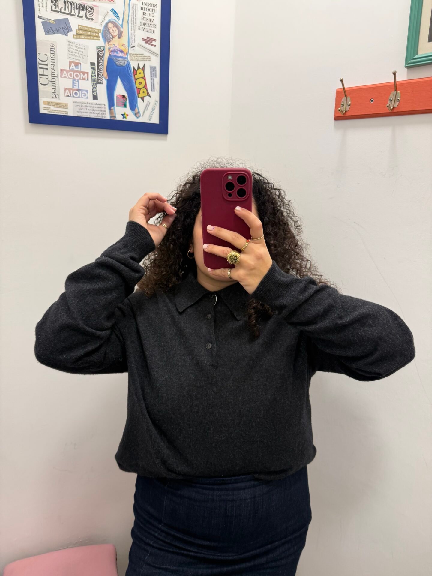 Maglione grigio con colletto