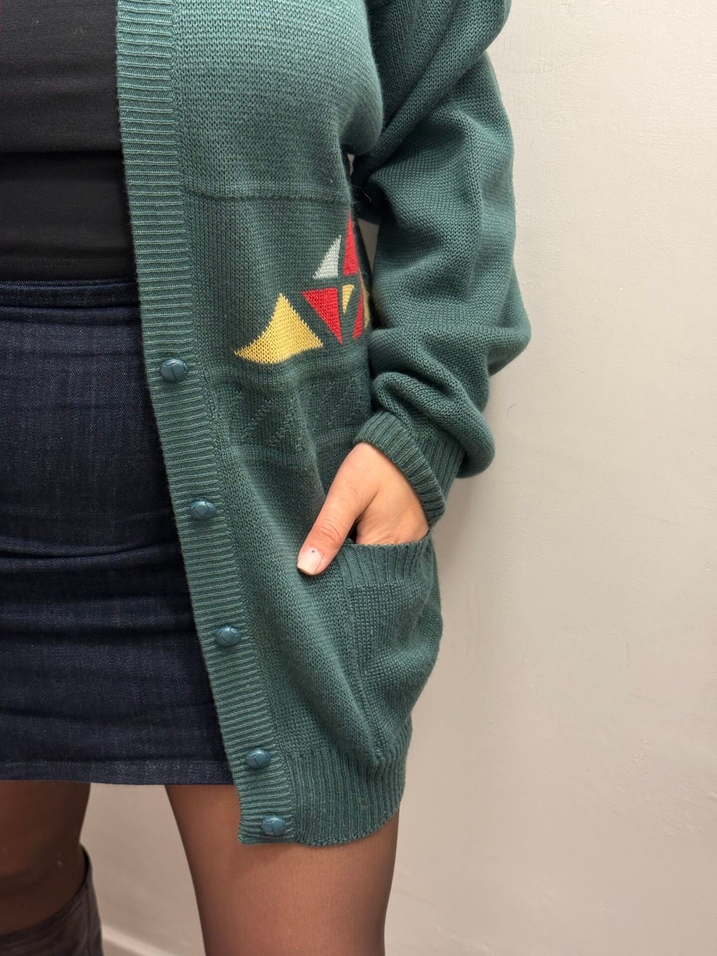 IMG_6233 Cardigan verde con rombi