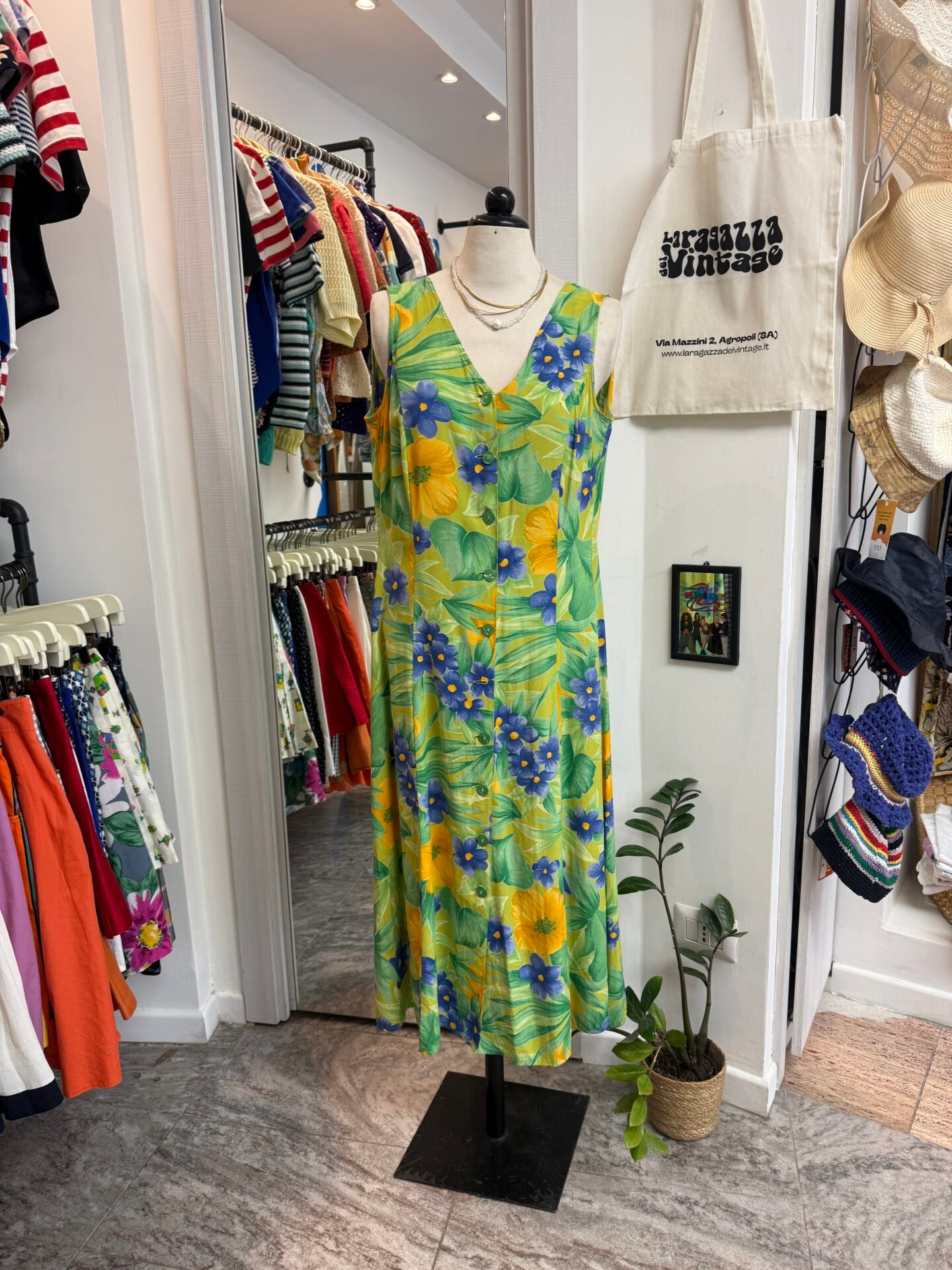 Vestito verde floreale