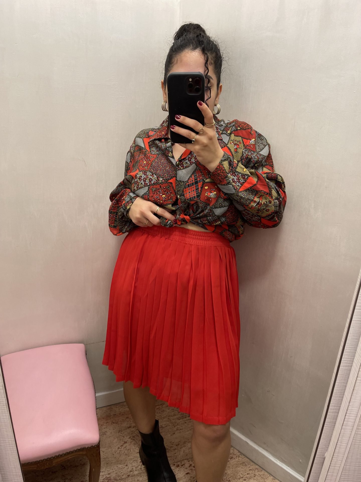 IMG_6512 Gonnellina rossa plissettata