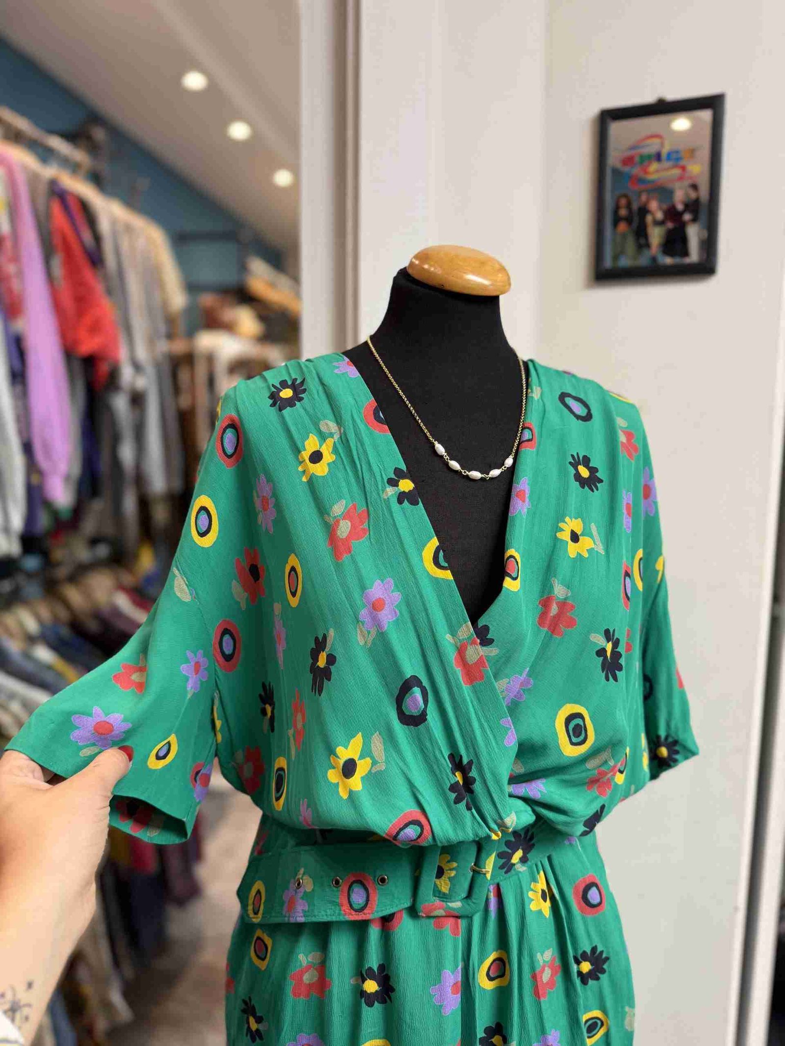 Vestito verde floreale