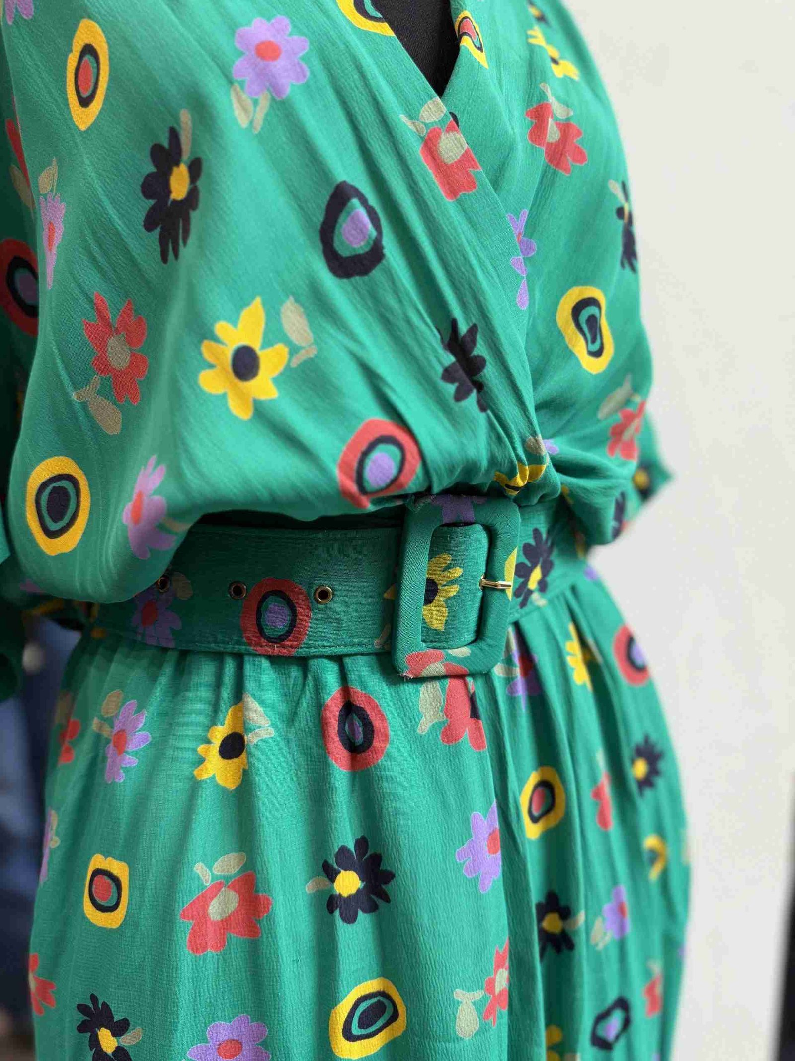 Vestito verde floreale