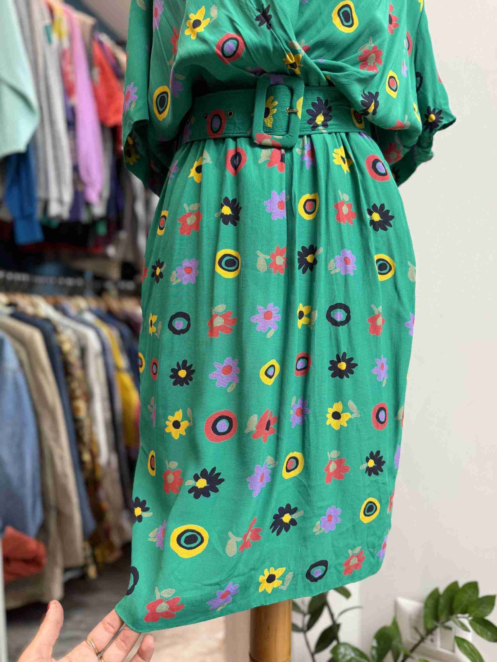 Vestito verde floreale