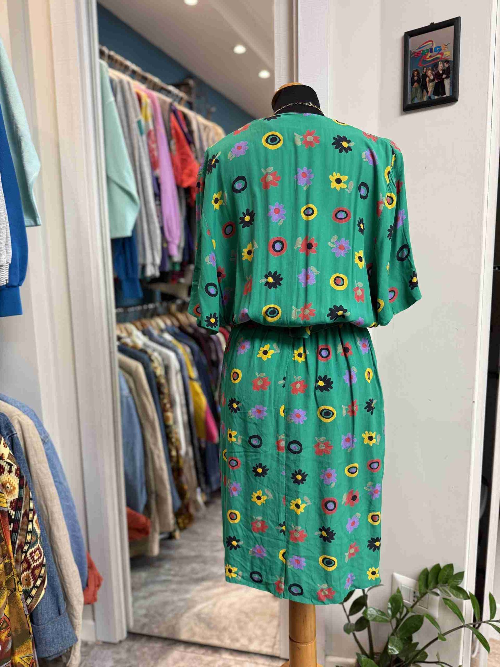 Vestito verde floreale